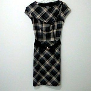 Le Chateau black silver plaid dress